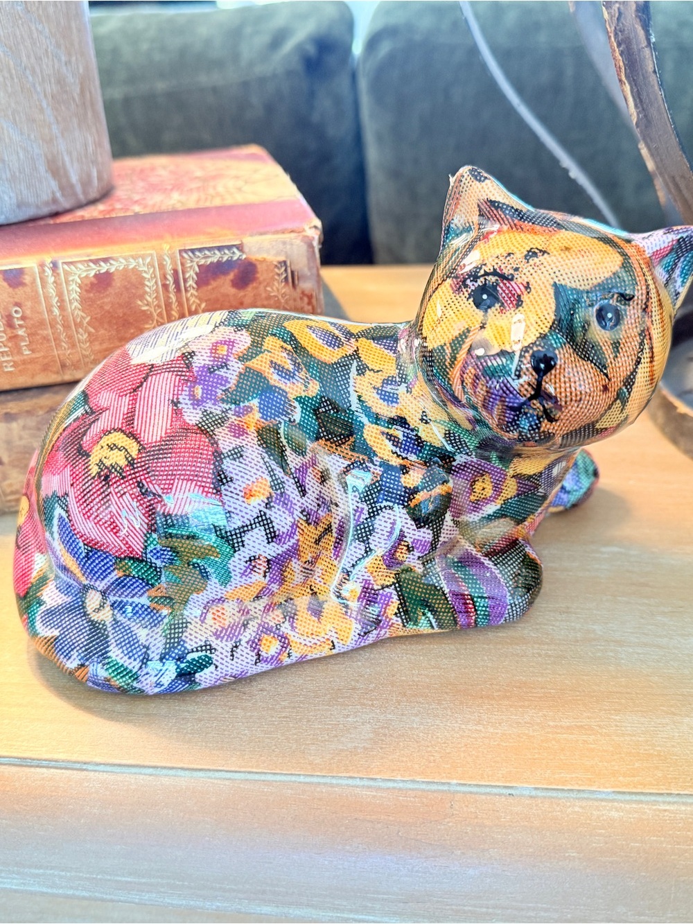 Vintage Joan Baker Patchwork Porcelain Cat - Picture 15 of 16